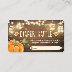 Recepción Tarjeta Raffle de pañales Baby Shower Rústica Cala