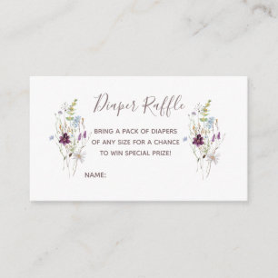 Recepción Tarjeta Raffle de pañales de flores silvestres, ta
