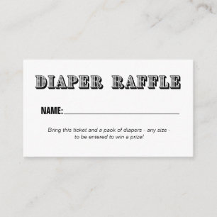Recepción Tarjeta Raffle de pañales monocromáticos