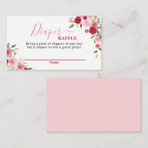 Tarjeta Raffle de San Valentín Baby Shower Diaper