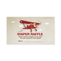 Tarjeta Raffle de viajero Baby Shower de avión