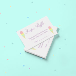 Recepción Tarjeta Raffle Diaper Baby Shower Cream de verano
