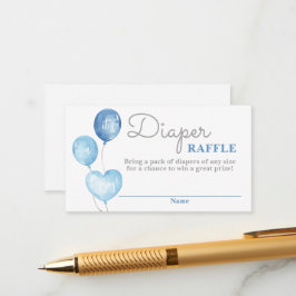 Recepción Tarjeta Raffle Diaper de Blue Balloons Boy