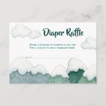 Tarjeta Raffle Diaper de Mountain Adventures