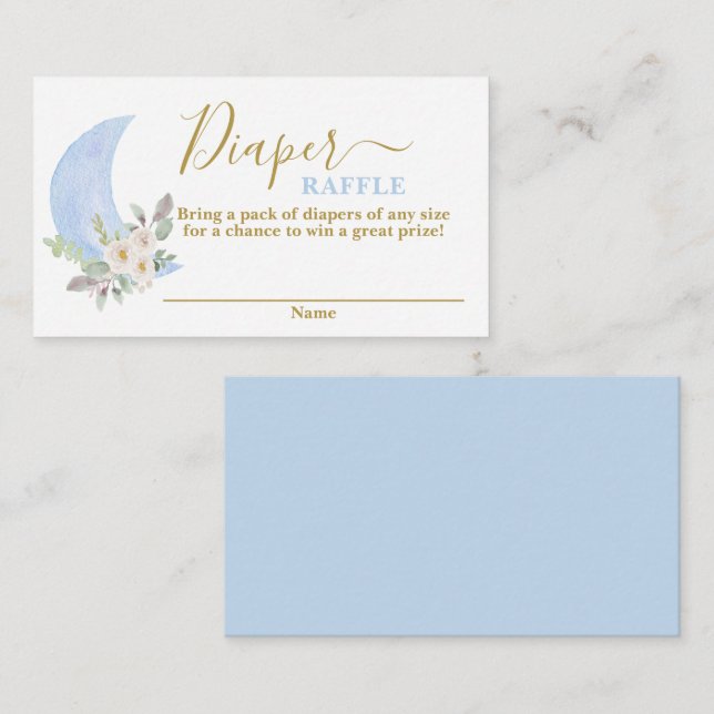 Recepción Tarjeta Raffle para pañales de luna (Anverso / Reverso)