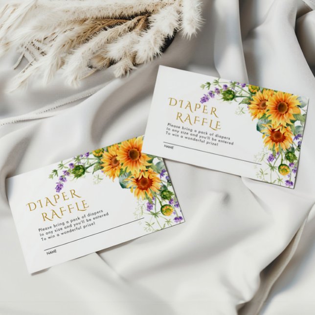 Recepción Tarjeta Raffle Rústica de girasoles y lavandera W2 (Subido por el creador)