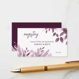 Recepción Tarjeta registrada del Boda de las grandes hojas d