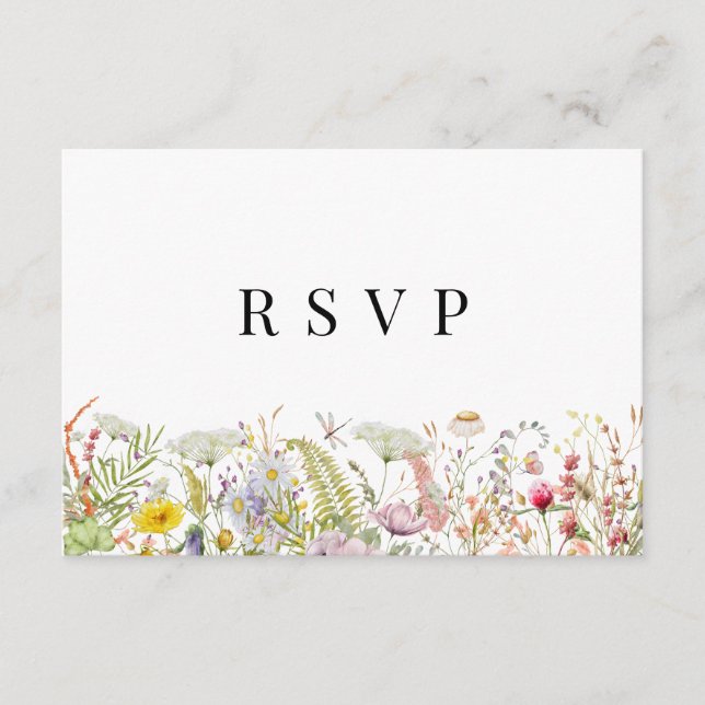 Recepción Tarjeta RSVP Beige Boho de verano de primavera (Anverso)