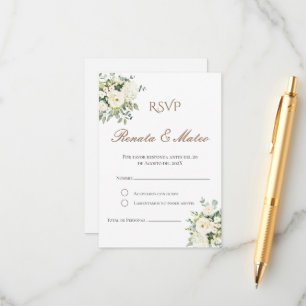 Recepción Tarjeta RSVP Boho de boda española