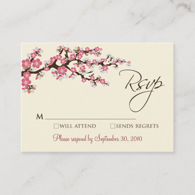 Recepción Tarjeta RSVP de 3,5 x 2,5" (Anverso)