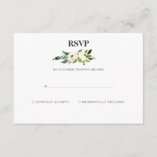 Recepción Tarjeta RSVP de Bloom Blanco