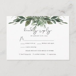 Recepción Tarjeta RSVP de boda de hoja de follaje
