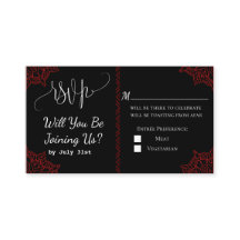 tarjeta RSVP de boda india roja