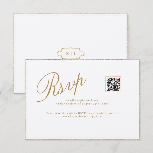 RECEPCIÓN TARJETA RSVP DE BODA MODERNA Y ROMÁNTICA (Anverso / Reverso)