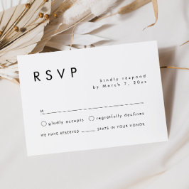 Recepción Tarjeta RSVP de boda simple moderna