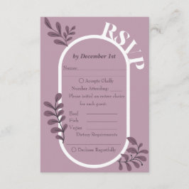 Recepción Tarjeta RSVP de boda simple rosa Rococo