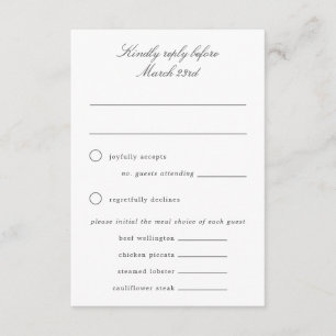 Recepción Tarjeta RSVP de Boda Verde y Blanca de Gran Mileni