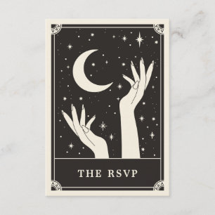 Recepción Tarjeta RSVP de Boho Celestial de la luna de Tarot