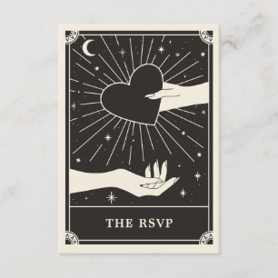 Recepción Tarjeta RSVP de Boho Tarot Boda Celestial