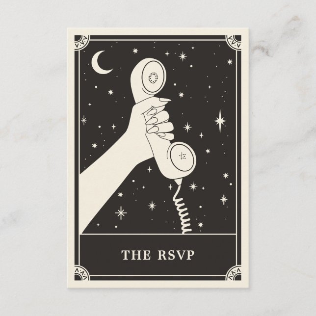 Recepción Tarjeta RSVP de Boho Tarot Celestial (Anverso)