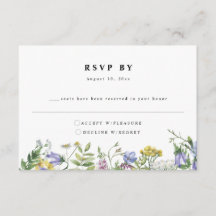 Tarjeta RSVP de Boho Wedding de Wildflower Garden