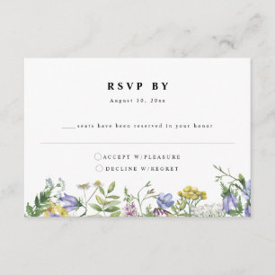 Recepción Tarjeta RSVP de Boho Wedding de Wildflower Garden