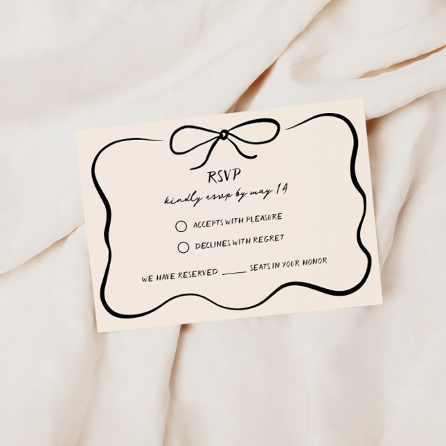 Recepción Tarjeta RSVP de casamiento con dibujos a mano de v (Subido por el creador)