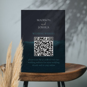 Recepción Tarjeta RSVP de código QR del mar de luz solar - O