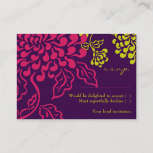 Recepción Tarjeta RSVP de Contempo Floral (Purple / Chartreu