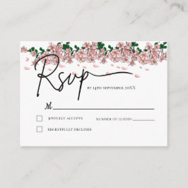 Recepción tarjeta RSVP de elección de comida floral de color
