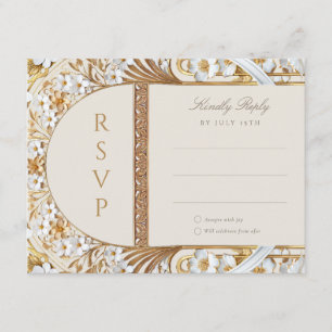 Recepción Tarjeta RSVP de Elegancia floral islámica
