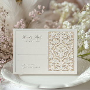 Recepción Tarjeta RSVP de Elegancia floral islámica