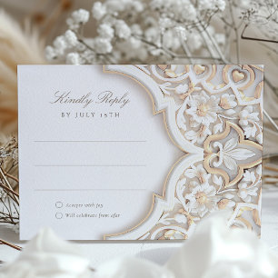 Recepción Tarjeta RSVP de Elegancia floral islámica