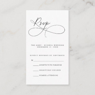 Recepción Tarjeta RSVP de guión moderno