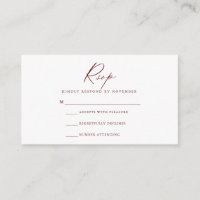 Tarjeta RSVP de guión moderno