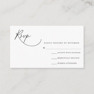 Recepción Tarjeta RSVP de guión moderno