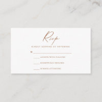 Tarjeta RSVP de guión moderno