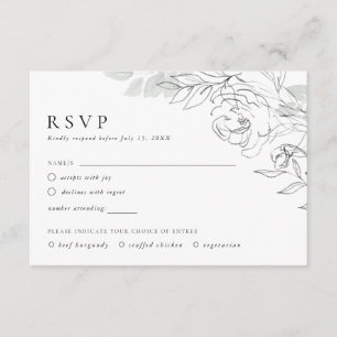 Recepción Tarjeta RSVP de Ilustracion floral botánico