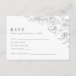 Recepción Tarjeta RSVP de Ilustracion floral botánico
