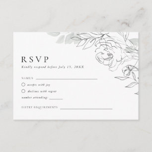Recepción Tarjeta RSVP de Ilustracion floral botánico