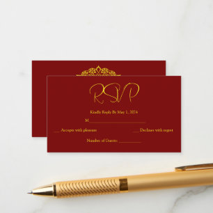 Recepción tarjeta rsvp de mandala dorada
