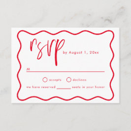 Recepción Tarjeta RSVP de marco ondulado retro negrita