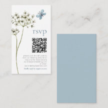 Tarjeta RSVP de mariposa Flor silvestre QR Boda az