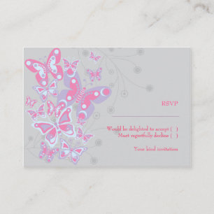 Recepción Tarjeta RSVP de mariposas (Moda Guay)