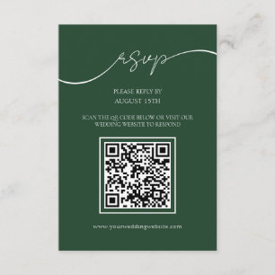 Recepción Tarjeta RSVP de matrimonio de código QR moderno ve