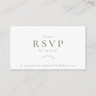 Recepción Tarjeta RSVP de Sage Green Berries y hojas