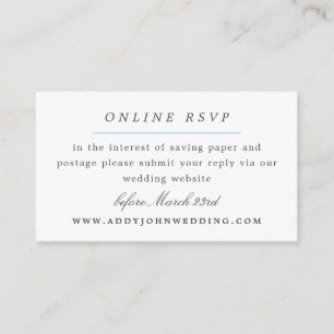 Recepción Tarjeta RSVP en línea de Blue Hydrangea Grand-mill