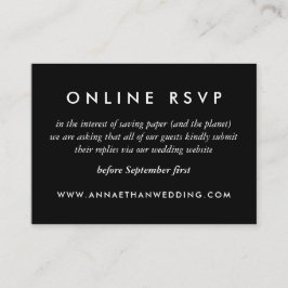 Recepción Tarjeta RSVP en línea de Boda de anillo plateado m