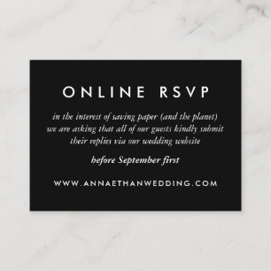 Recepción Tarjeta RSVP en línea de Boda de anillo plateado m