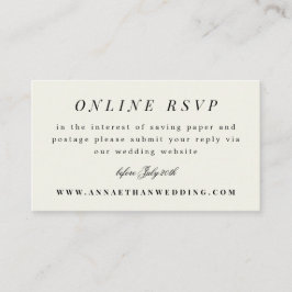Recepción Tarjeta RSVP en línea para Boda de sucursal simple